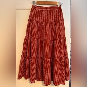 THML Maxi Skirt with Tiered Ribbed Design